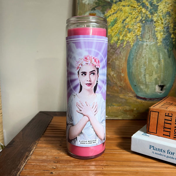 Saint Emily In Paris | Lily Collins Prayer Candle